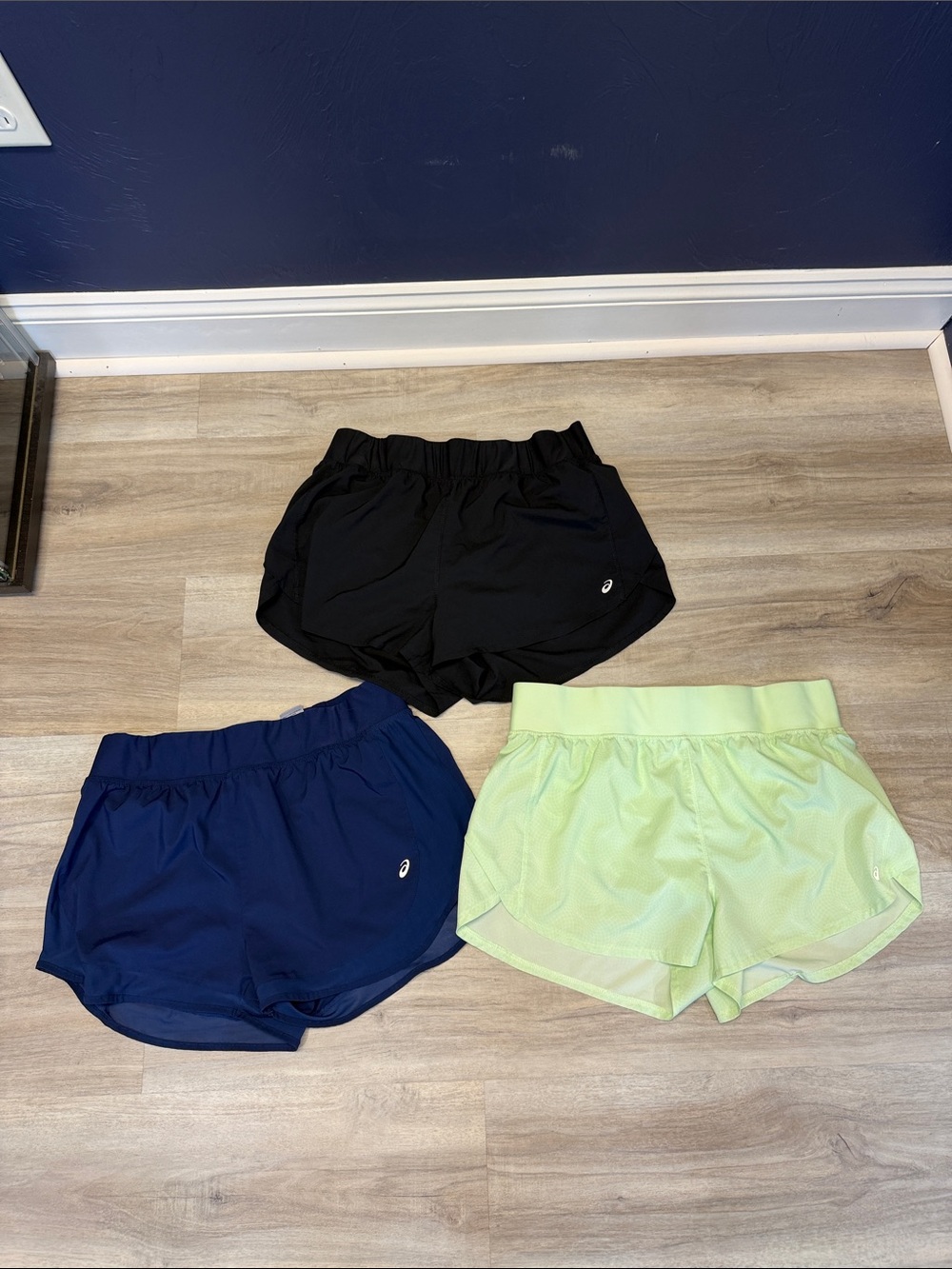 ASICS Athletic Shorts - Black, Navy, Light Green